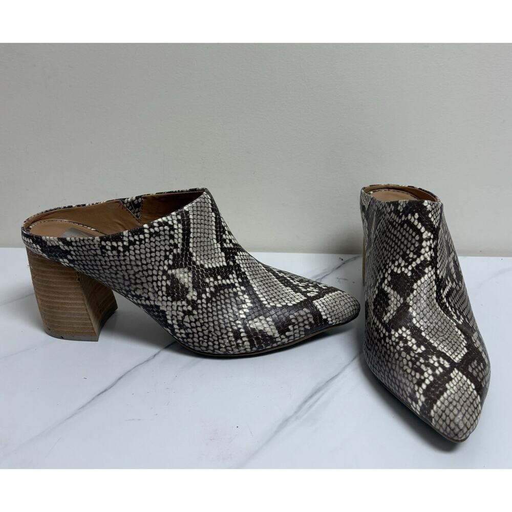 Dolce Vita DV Ravyn Snakeskin Mule Booties Womens‎ 9.5 Block Heel Slip On Shoes